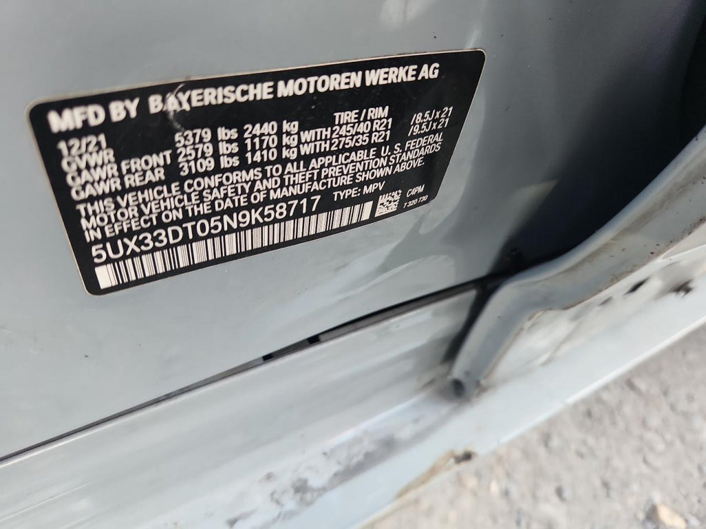 Bmw x4 xdrive3 5UX33DT05N9K58717