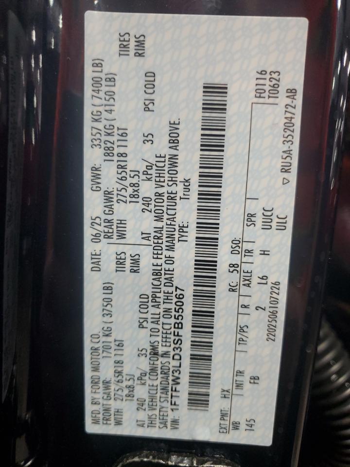 Ford f150 xlt 1FTFW3LD3SFB55067