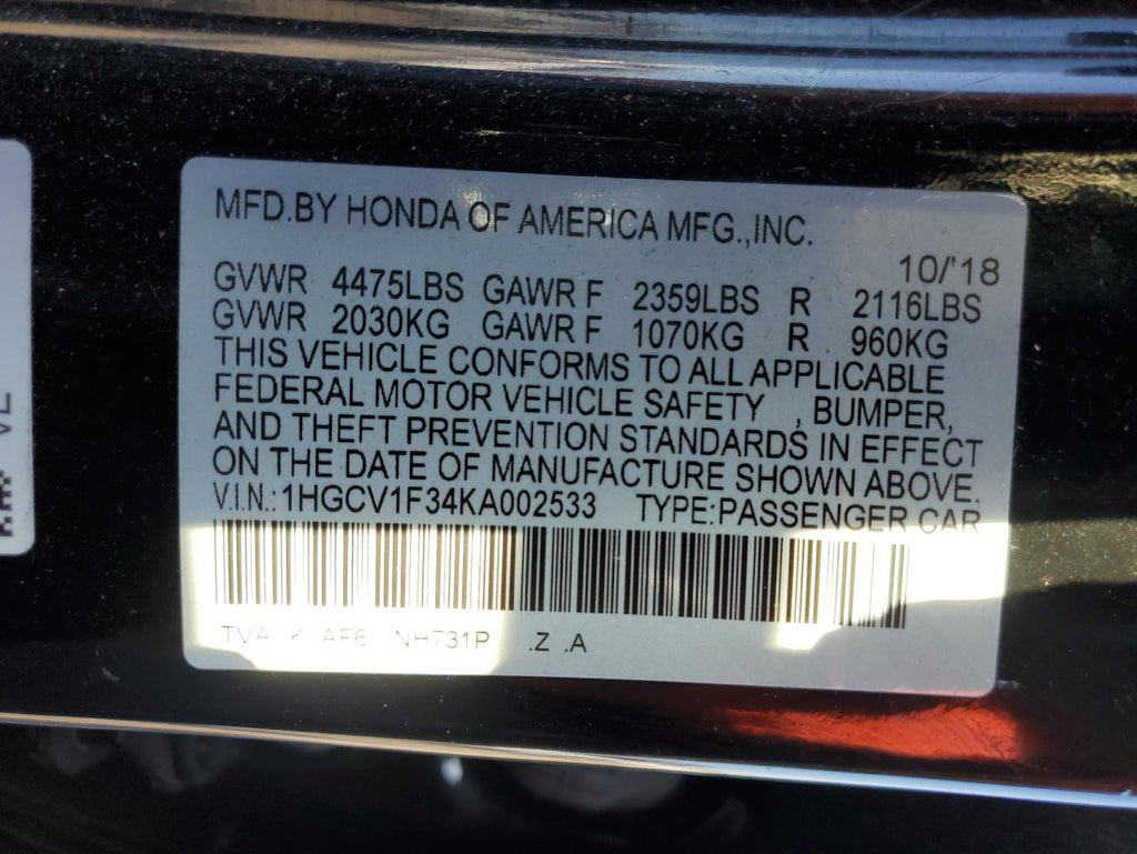 Honda accord spo 1HGCV1F34KA002533