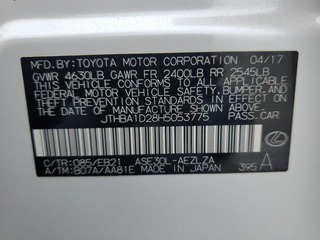 Lexus is 200t JTHBA1D28H5053775