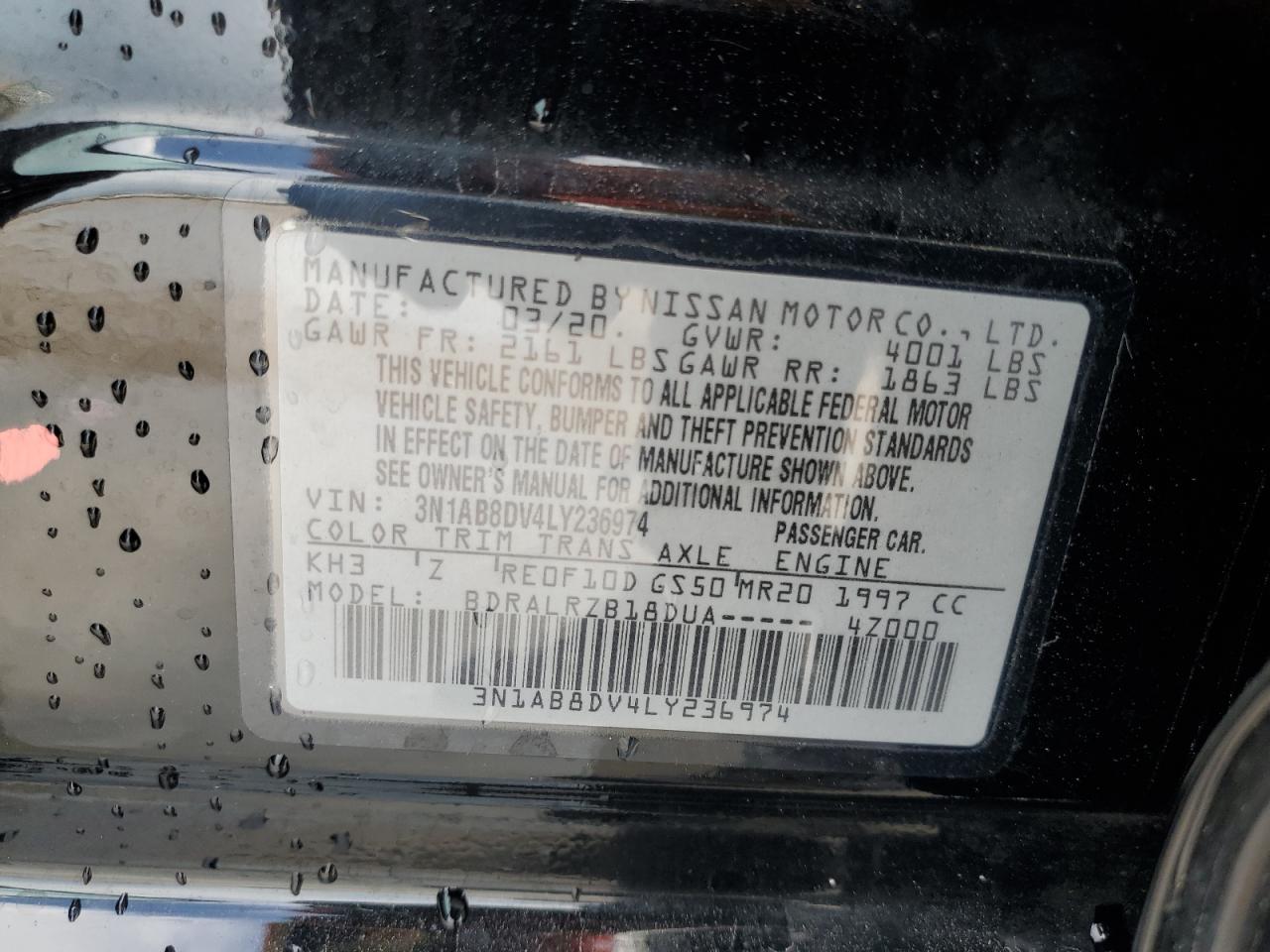 Nissan sentra sr 3N1AB8DV4LY236974